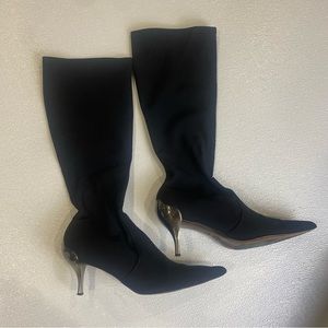Donald J Pliner Crepe Boots with 2” Kitten Heel